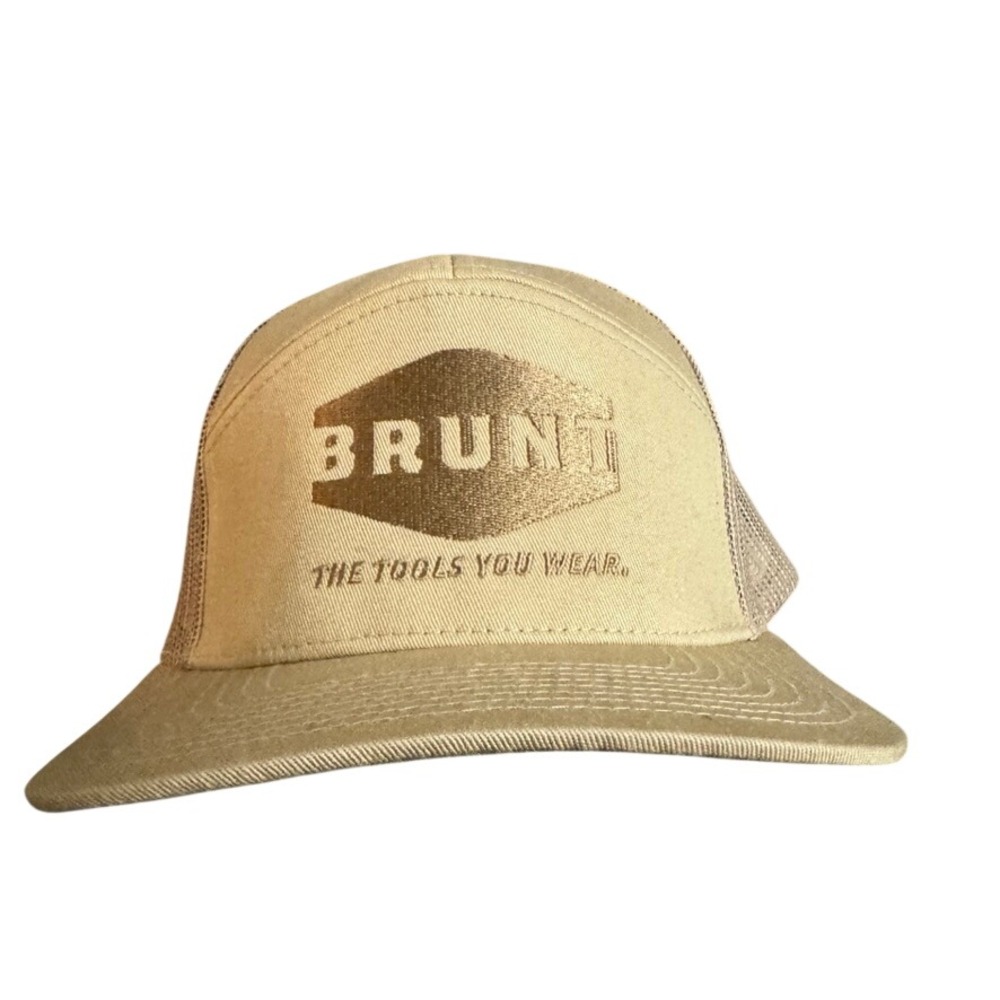 BRUNT Workwear Trucker Hat Tan Khaki Mesh Snapback Cap The Tools You Wear Logo